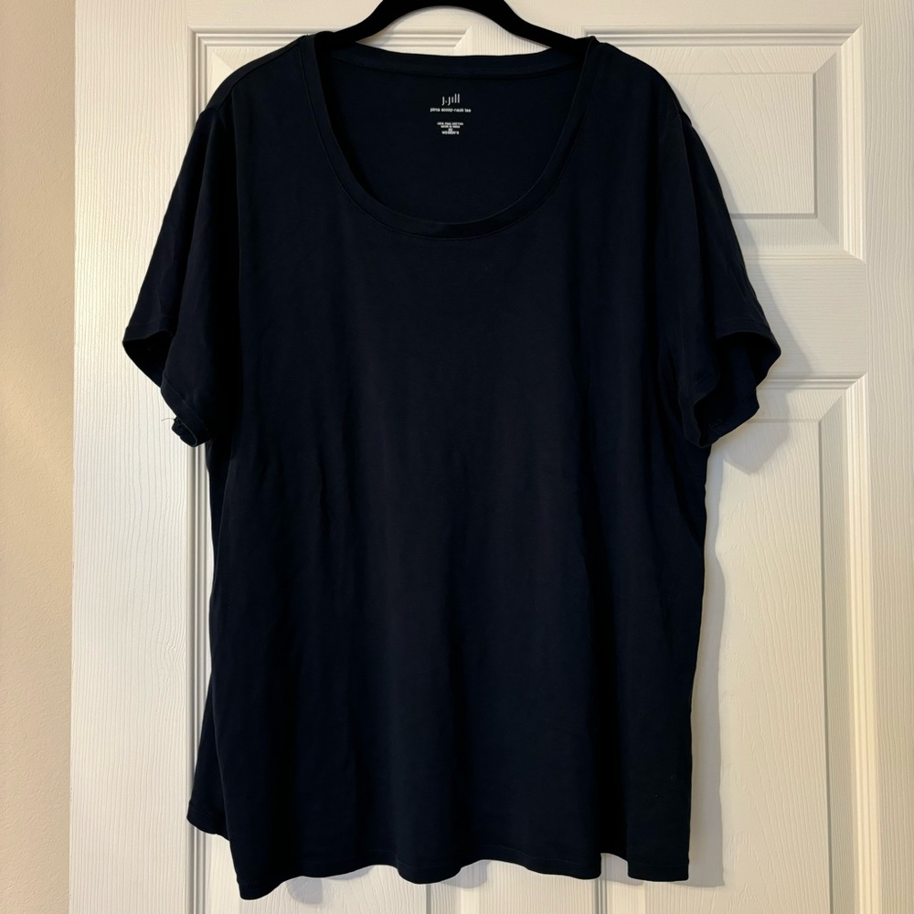 J. Jill Pima Scoop Neck Tee, Navy Blue size 2X